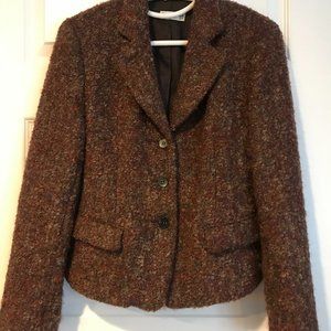 Barry Bricken boucle blazer, size 4, beautiful earth tones, vintage